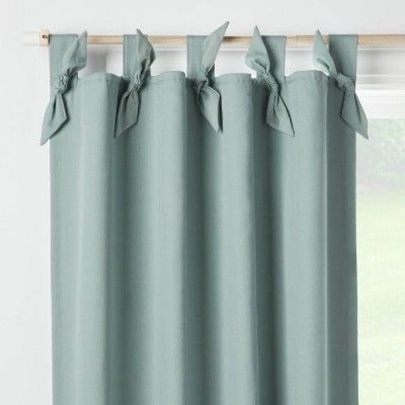 Open Box - Pillowfort - 95" Blackout Tie Top Embellished Kids' Panel Green Green - Picture 1 of 4